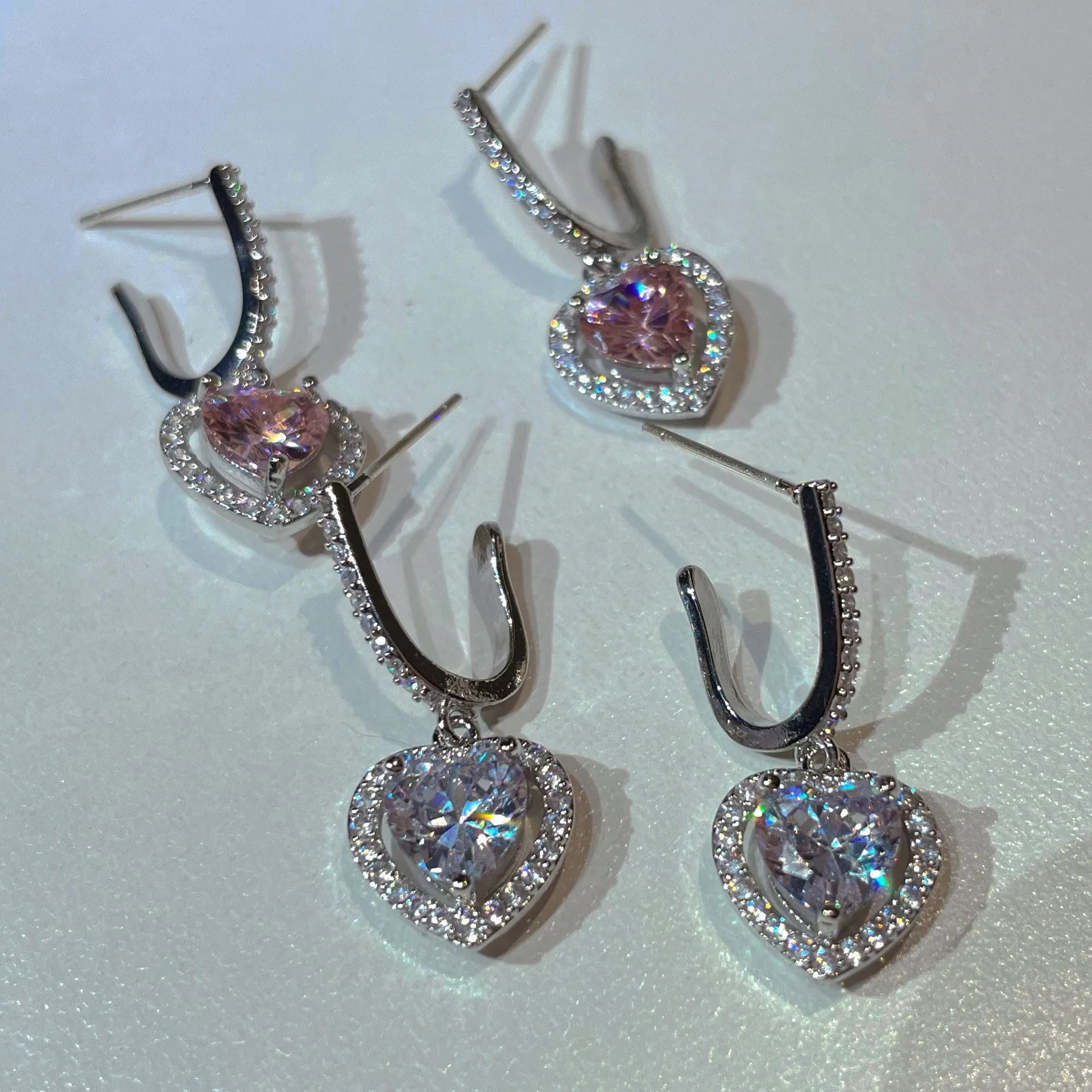 Elegant Heart-Shaped Electroplated Earrings for Women