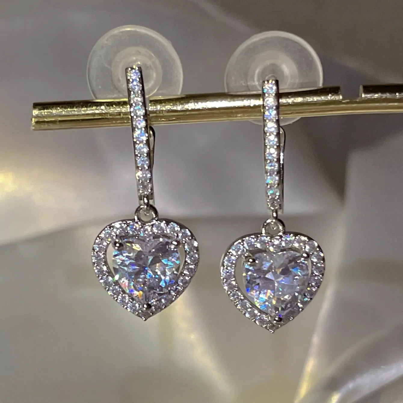 Elegant Heart-Shaped Electroplated Earrings for Women