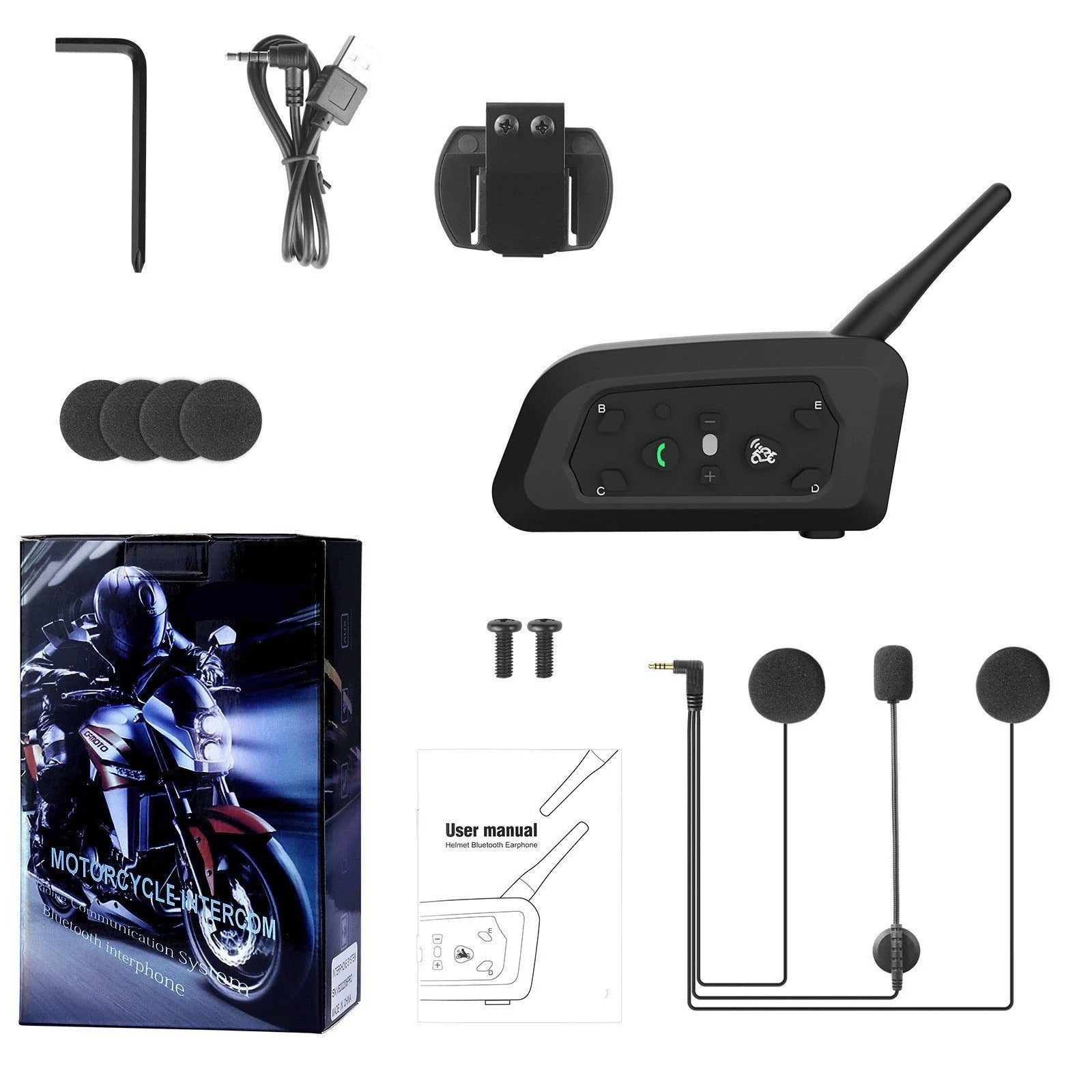 800m Bluetooth Range 🏍 5 Riders Link 🔊 Single Pack