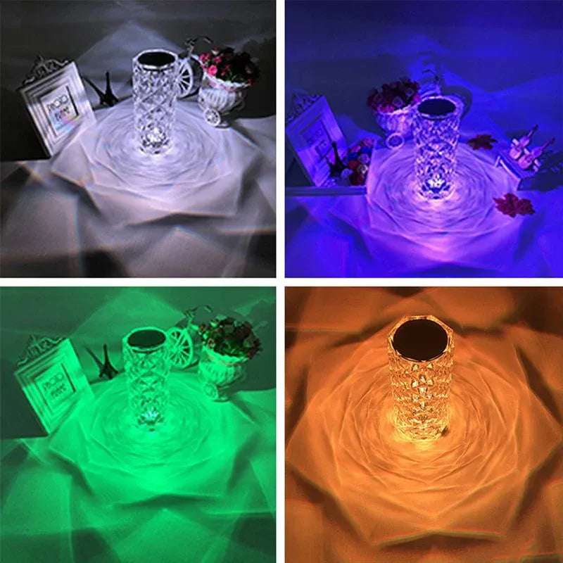 Rechargeable LED Crystal Table Lamp with Color Modes