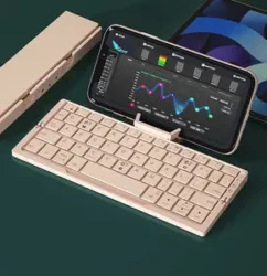 mini folding bluetooth keyboard wireless keypad support3 devices with stand rechargeable foldable keyboard for phone tablet
